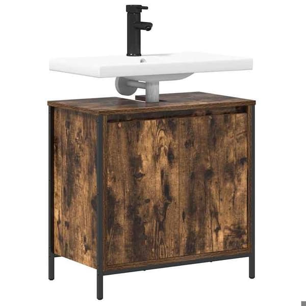 Maison Exclusive - Badrumsmöbel handfat ek rökig 60x34,5x60 cm