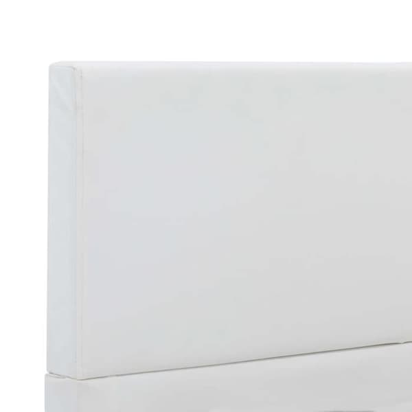 Sengestel - Eksklusiv Hus - Hvidt kunstlæder - 160x200 cm - Blød hovedgærde Vit