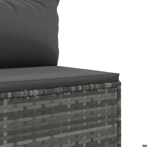 Maison Exclusive - 5-osainen puutarhakalustesarja tyynyillä, harmaa punottu muovi Grå