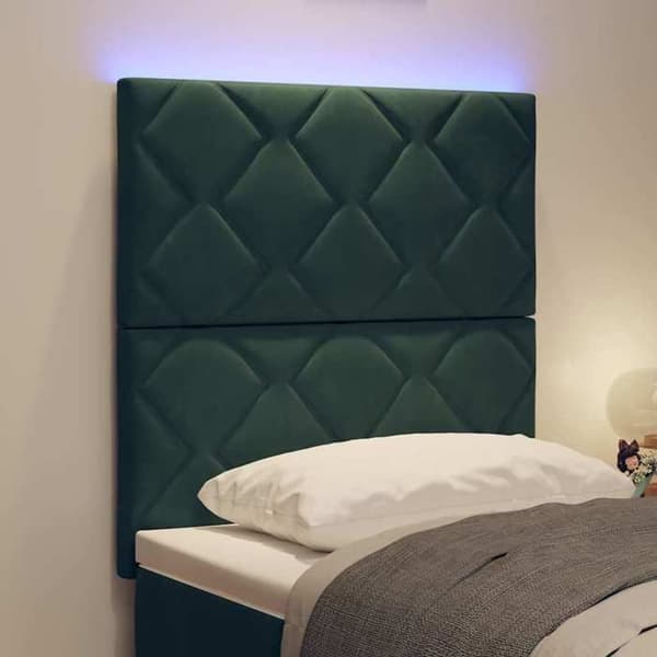 Maison Exclusive - LED-päätyvihreä 80 cm Sametti Mörkgrön