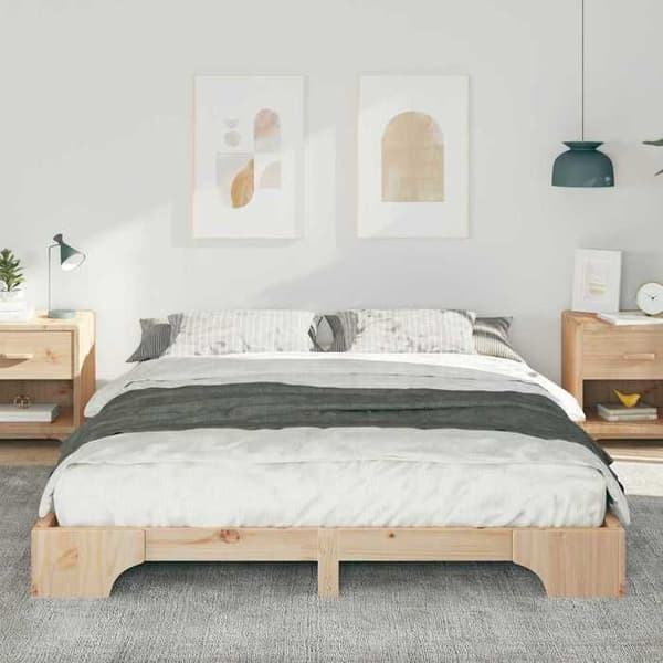 Maison Exclusive - Sängram Brun 160 x 220 cm Massivt trä