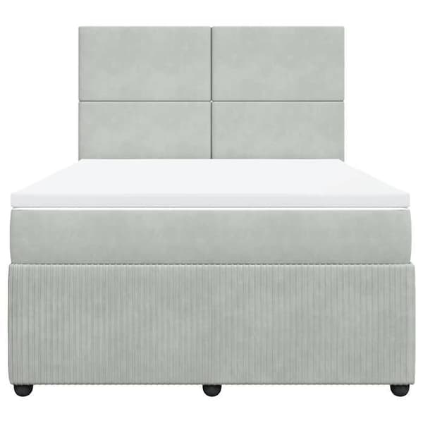 Maison Exclusive - Seng solid bund med socker og madras Grå 160x200cm Velour