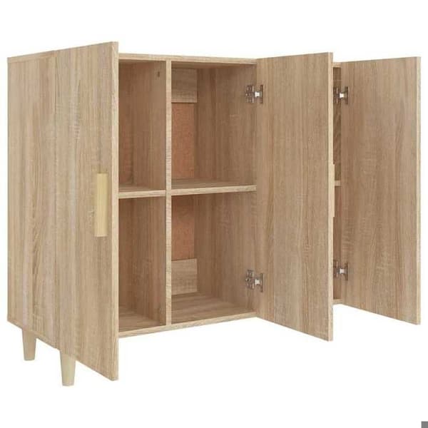Maison Exclusive - Buffé ek sonoma 90x34x80 cm ingenjörsträ Sonoma ek