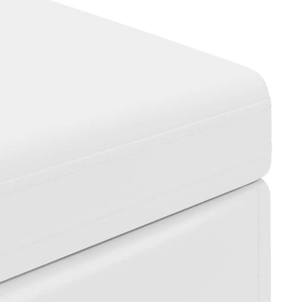 Taburett - EXKLUSIV HEM - 101 x 41 x 40 cm - Vit - Trä och tyg - Utan ryggstöd Vit