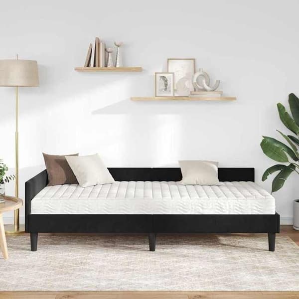 Maison Exclusive - Kulmasänky 2 osaa Musta 80 x 200 cm Sametti Svart