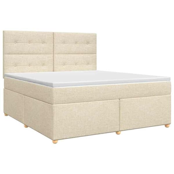 Maison Exclusive - Boxspring säng med Crème madrass 160 x 200 cm Tyg