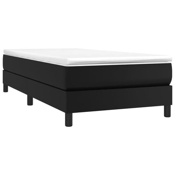 Maison Exclusive - Sengebund med sorte lameller 90x200 cm i kunstlæder