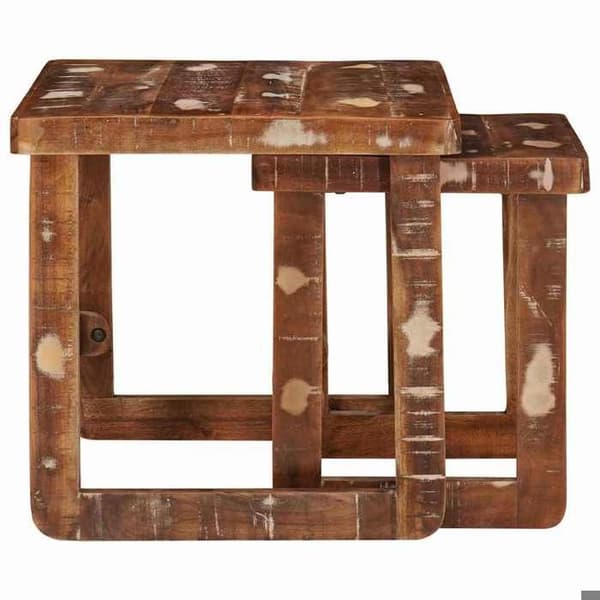 Maison Exclusive - 2 st Nestingbord Brun 46 x 46 x 45 cm Återvunnet Trä Solid