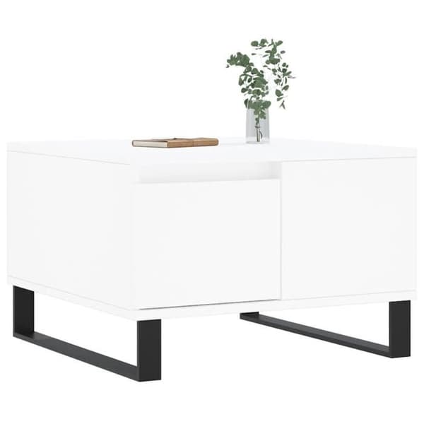 Maison Exclusive - Låg bord vit 55x55x36,5 cm ingenjörsträ