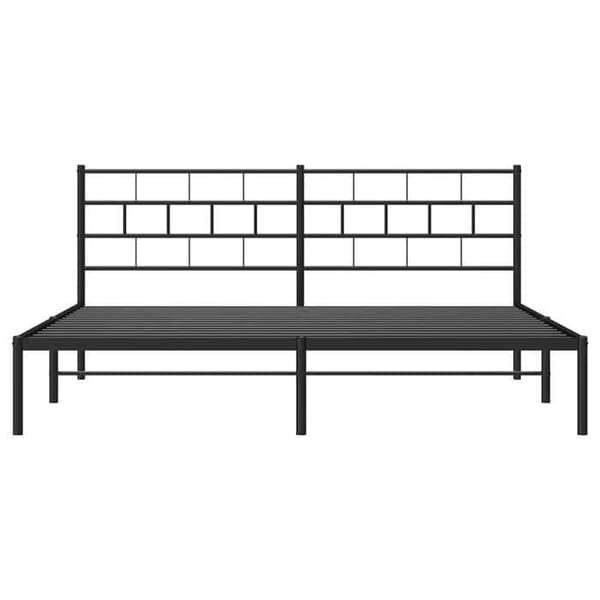 Sengestel - EKSKLUSIV HUS - 193x203cm - Sort metal - Inkluderet lamelbund - Opbevaring under seng Svart
