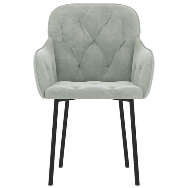 Maison Exclusive - Spisestole sæt af 2 Lys grå Velour Ljusgrått