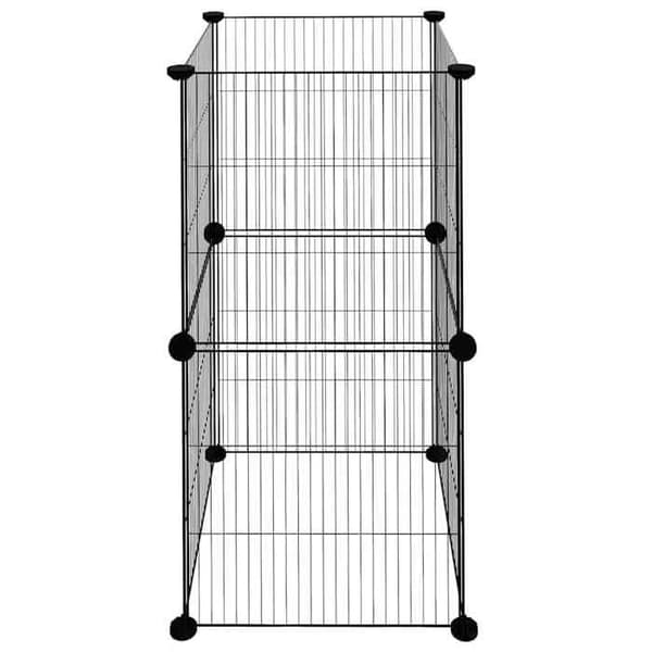Maison Exclusive - Kæledyrbur med 8 paneler Sort 35x35 cm Stål