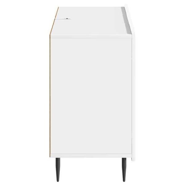 Maison Exclusive - Buffé Vit glänsande 89 x 34,5 x 62 cm Ingenjörsträ Strålande vit