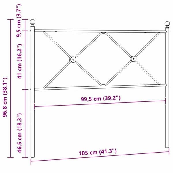 Maison Exclusive - Erstatnings hovedgærde metal sort 100 cm