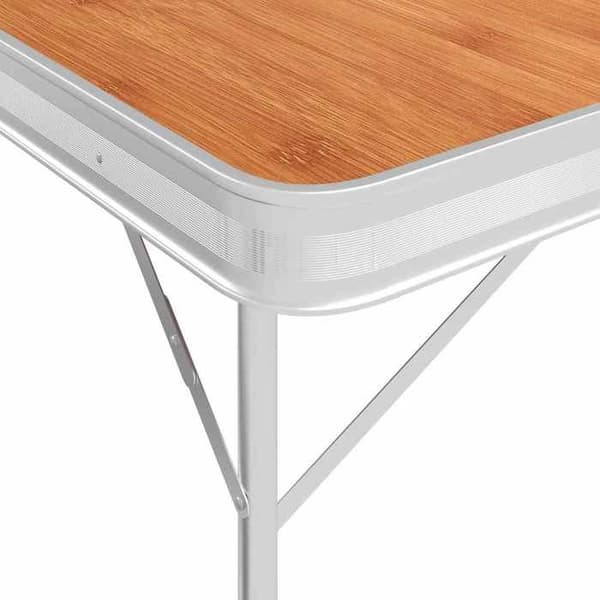 Campingbord - EKSKLUSIV HUS - Kuffertmodel - Let aluminium - MDF-plade - Sammenklappelig, 2 bænke brun
