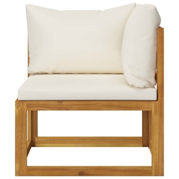 Maison Exclusive - Trädgårdsmöbler 6 delar med kuddar Creme Solid akaciaträ