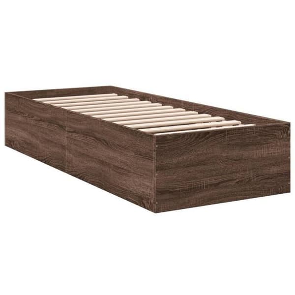 Maison Exclusive - Sengestel uden madras i brunt egetræ 100x200 cm Brun ek