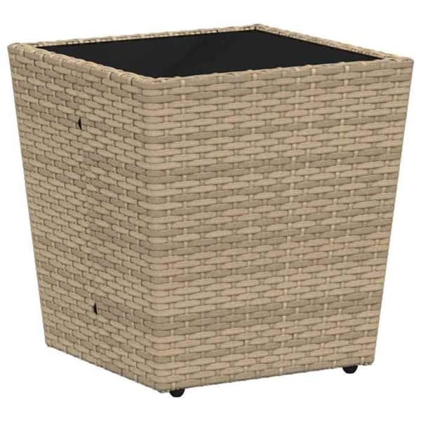 Havemøbel sæt - EKSKLUSIVT HUS - Moderne - Beige - Polyrotin - Bord i hærdet glas beige