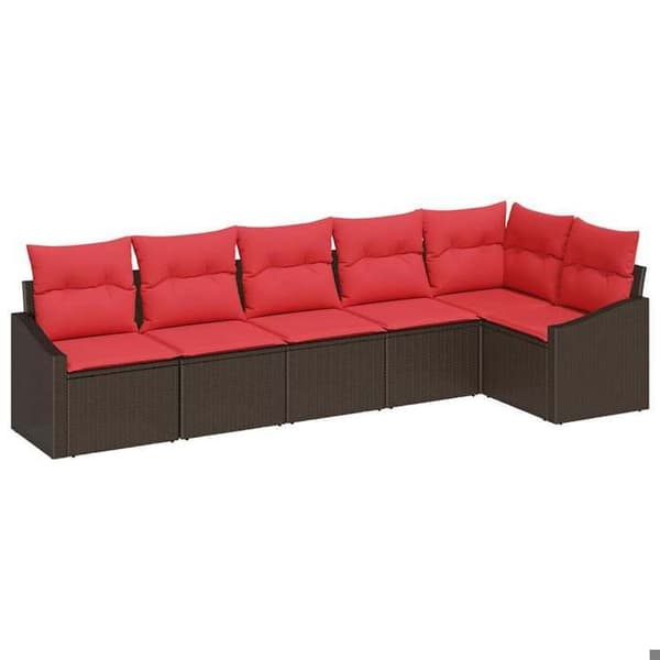 Trädgårdsoffor - EXKLUSIVT HUS - Modulär - Poly rattan & polyester - Justerbart bord - Epoxibaserad stålram