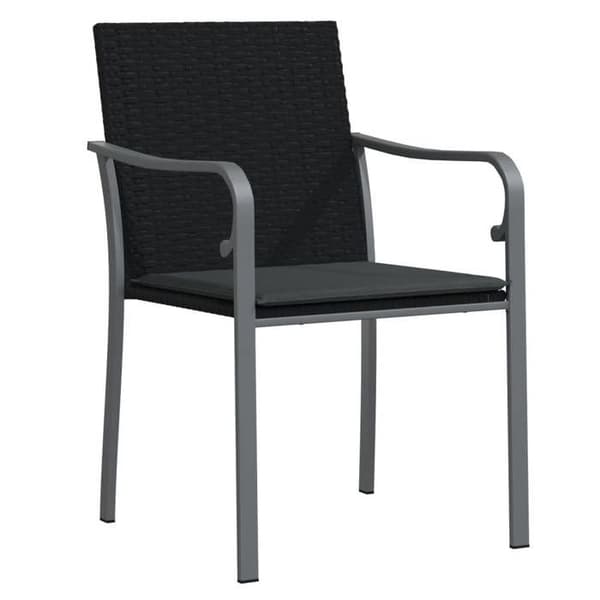 Maison Exclusive - Trädgårdsset 5 delar med kuddar i flätad resin och stål