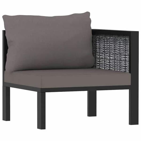 Maison Exclusive - 3-sitssoffa med kuddar i antracitfärgad flätad resin