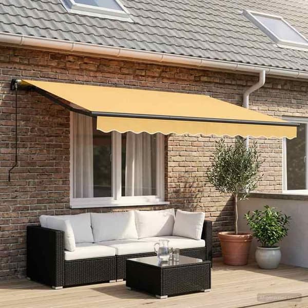 Maison Exclusive - Fällbart tak Sand 400 × 350 cm Polyester och Aluminium