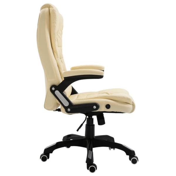 Maison Exclusive - Kontorsstol Creme Konstläder Grädde