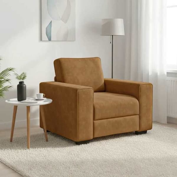 Maison Exclusive - Ruskea nojatuoli sohva 100x77x82 cm sametti