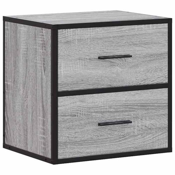 Väggmonterad sängbord - EXKLUSIV HEM - 2 st - Sonoma grå - 40×31×39,5 cm - Ingenjörsträ Sonoma grå