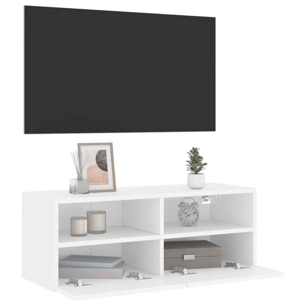 Maison Exclusive - Väggmonterad TV-möbel vit 80x30x30 cm ingenjörsträ Vit