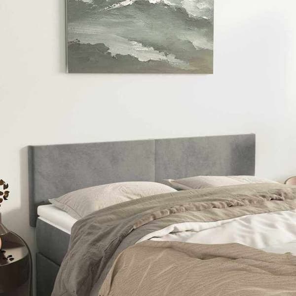 Maison Exclusive - Vaaleanharmaat päätylevyt 144x5x78/88 cm Sametti Ljusgrått