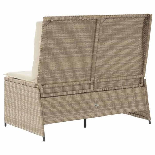 Maison Exclusive - Beige trädgårdsbänk i polyrotting