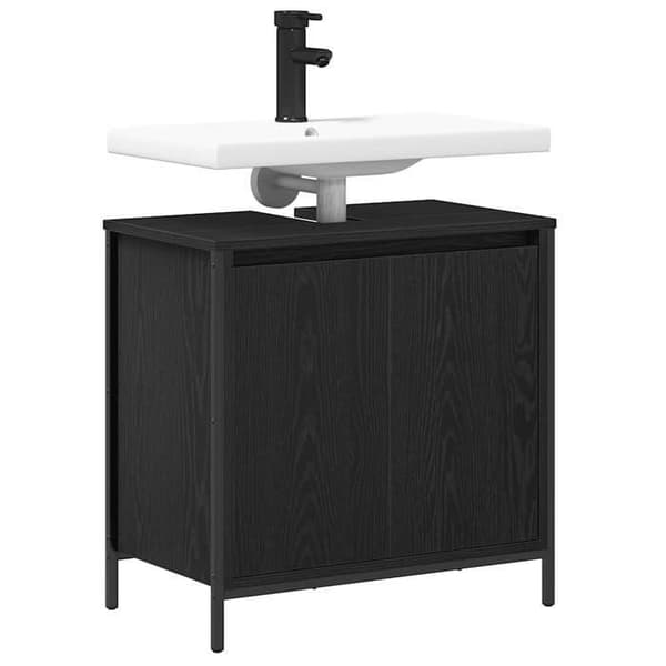 Under-vask skab - EKSKLUSIV HUS - 60x34,5x60 cm - Sort - Spånplader - Justerbare fødder Svart