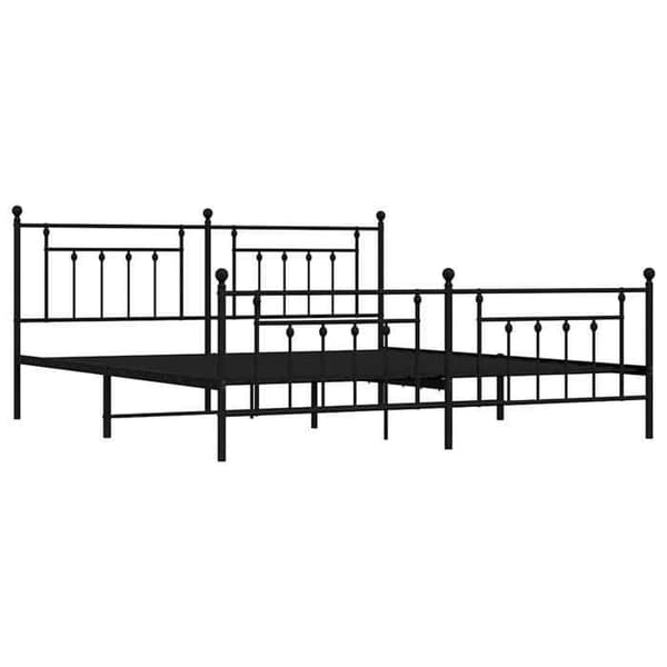 Sengestel - EKSKLUSIV HUS - 193x203 cm - Sort - Metal - Lamelseng, opbevaring under seng Svart
