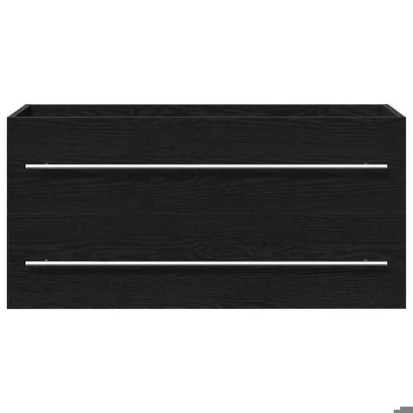 Maison Exclusive - Badeværelses underskabs møbel i sort eg 100 x 38,5 x 48 cm ingeniørtræ