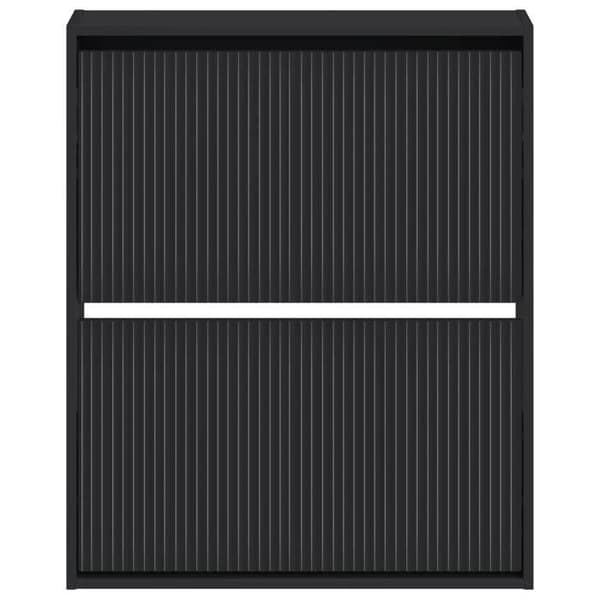 Maison Exclusive - Seinälle asennettava kenkäkaappi ARNHEM 71 x 17 x 86 cm Musta