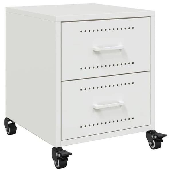 Maison Exclusive - Sängbord 2 st vit 36x39x43,5 cm stål