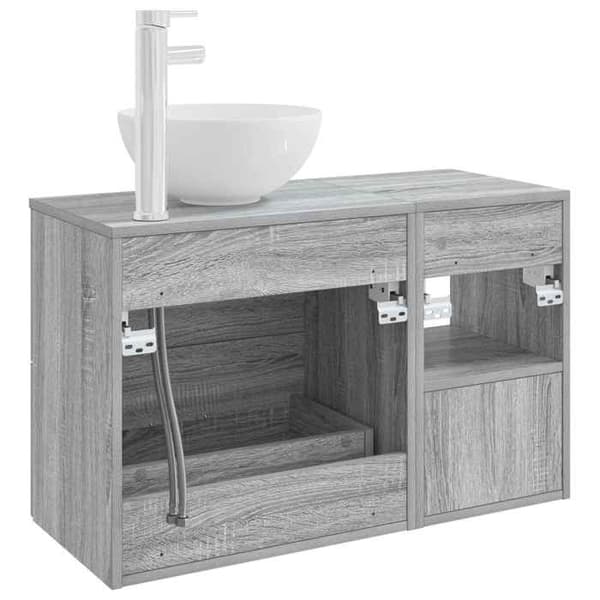 Maison Exclusive - Kylpyhuoneen kalustesarja 2 kpl Sonoma harmaa