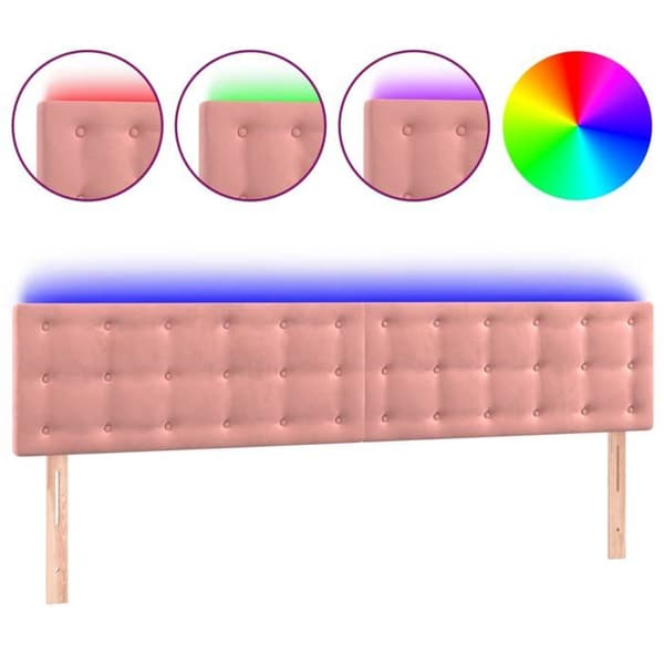 Maison Exclusive - LED-päätyruutu Vaaleanpunainen 180x5x78/88 cm Sametti Ros