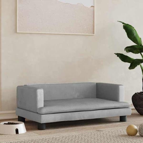 Maison Exclusive - Vaaleanharmaa koiranpeti 80x45x30 cm samettia ljusgrått