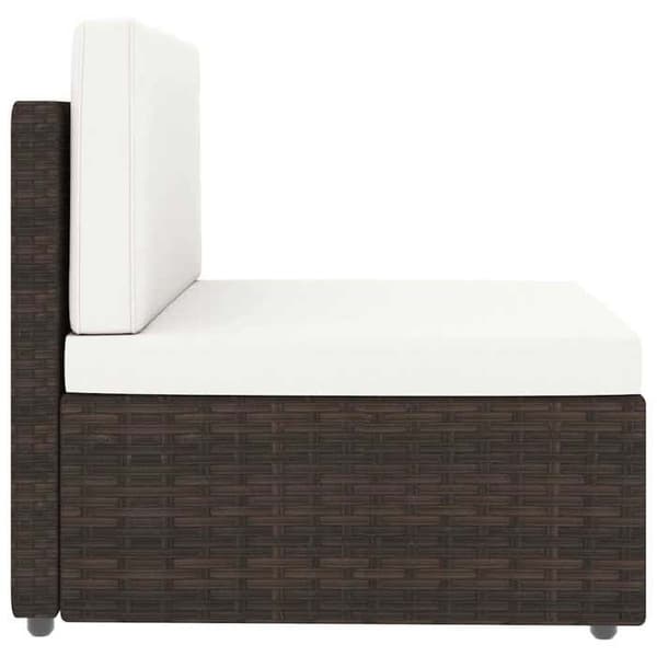 Maison Exclusive - Sektionell soffa 2 platser Flätad resin Brun