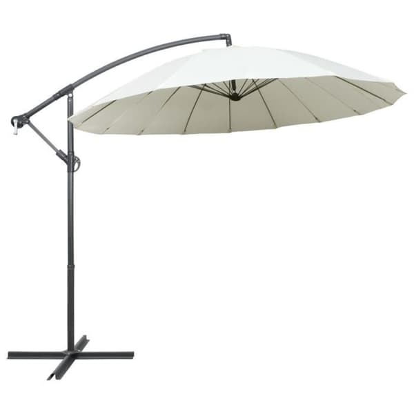Vit parasoll hängande Vit 3 m Aluminium Vit