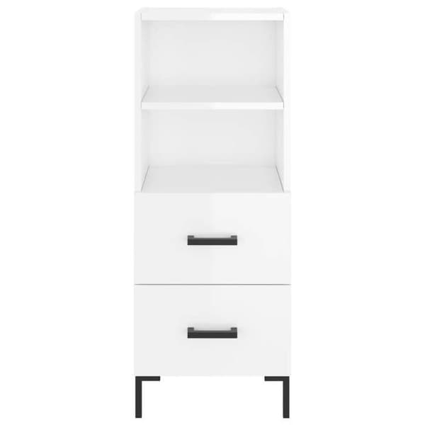 Maison Exclusive - Buffé Vit glänsande 34,5x34x90 cm Ingenjörsträ