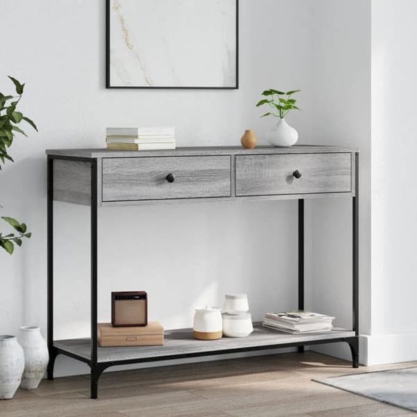 Maison Exclusive - Consolebord sonoma grå 100x34,5x75 cm ingeniørtræ
