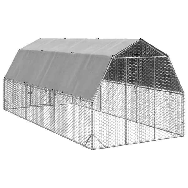 Maison Exclusive - Hønsehus med tag 2,5x6x2,25 m galvaniseret stål