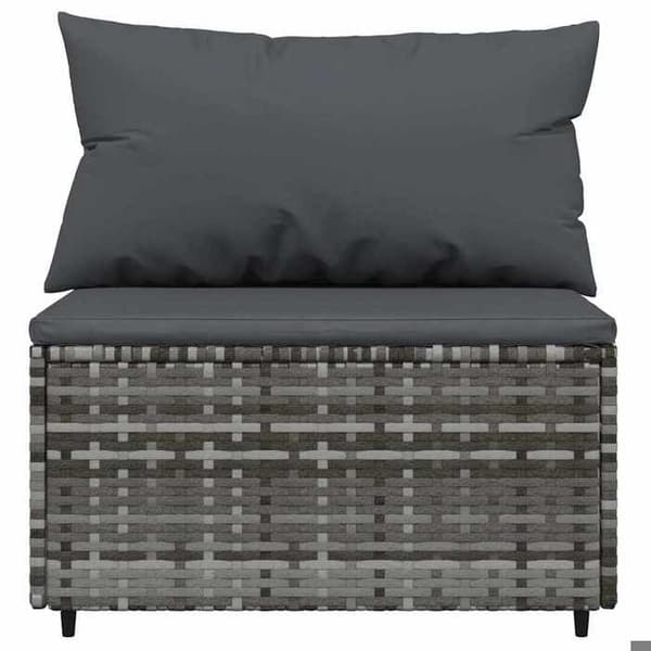 Maison Exclusive - Centrala trädgårdssoffor och kuddar 2 st Grå flätad resin Grå