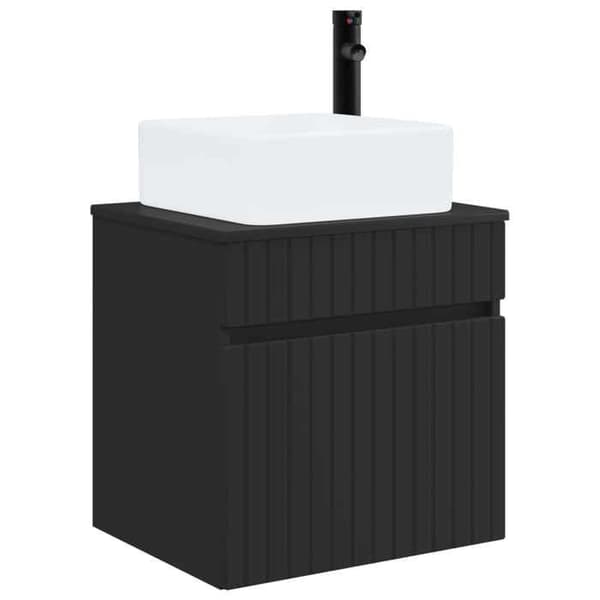 Maison Exclusive - Væghængt håndvaskmøbel Sort 49 x 41 x 63 cm Ingeniørtræ