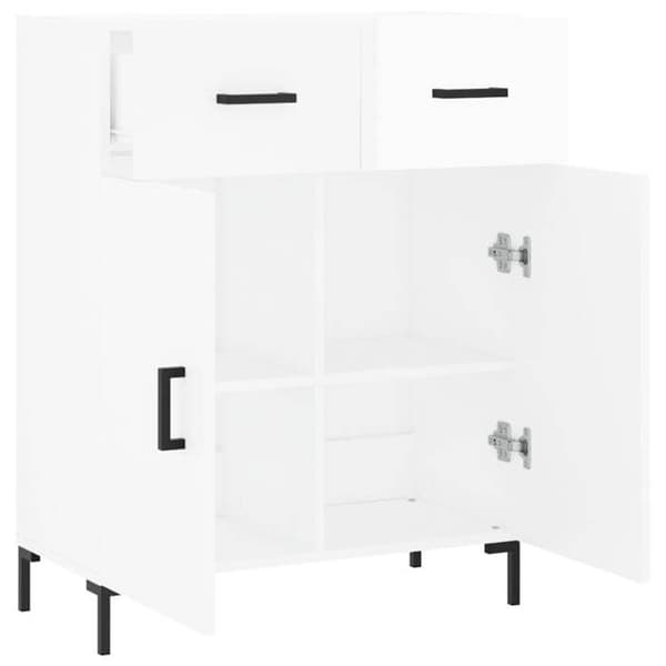 Maison Exclusive - Buffé Vit glänsande 69,5x34x90 cm Ingenjörsträ
