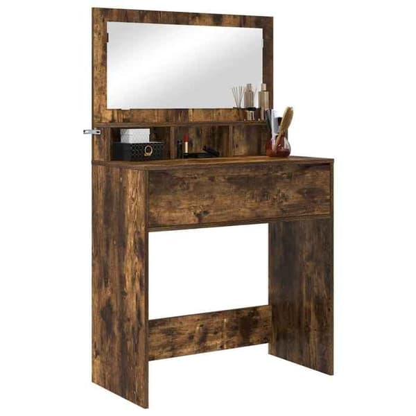 Maison Exclusive - Sminkbord för sovrum Rökt ek 80 x 39,6 x 135 cm Rökt ek