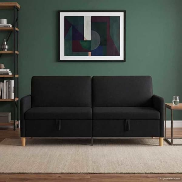 Maison Exclusive - Soffa med förvaring Svart 192 x 78 x 87 cm Polyester
